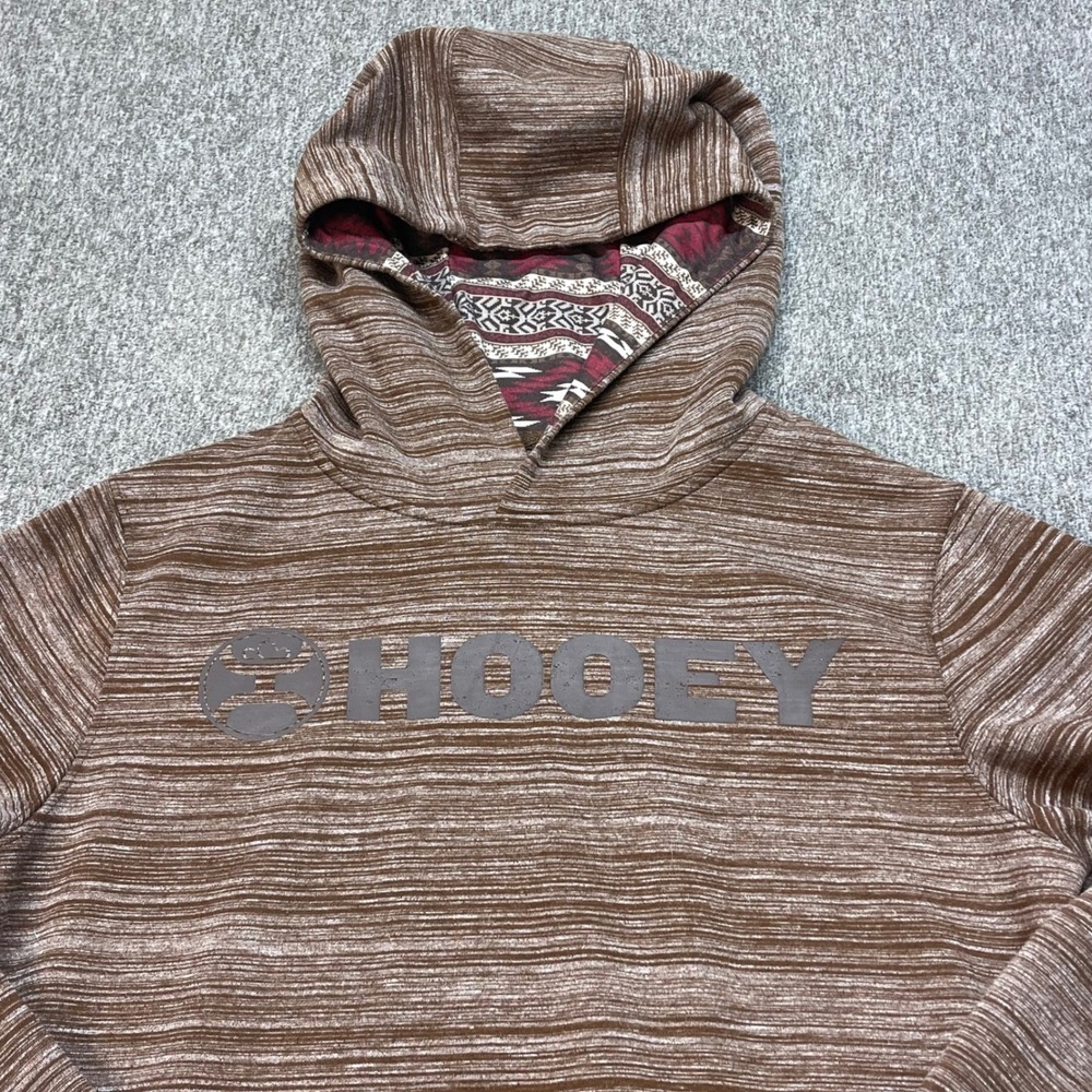 HOOEY Mens Lock‎ Up Brown Striped Hoodie Sweatshirt Size S